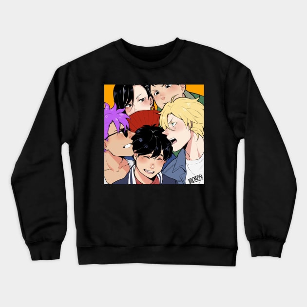 Banana Fish Friends Crewneck Sweatshirt by MykaAndSalmon